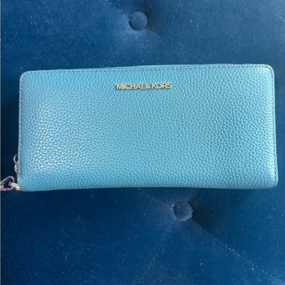 Michael Kors Teal Textured Wallet